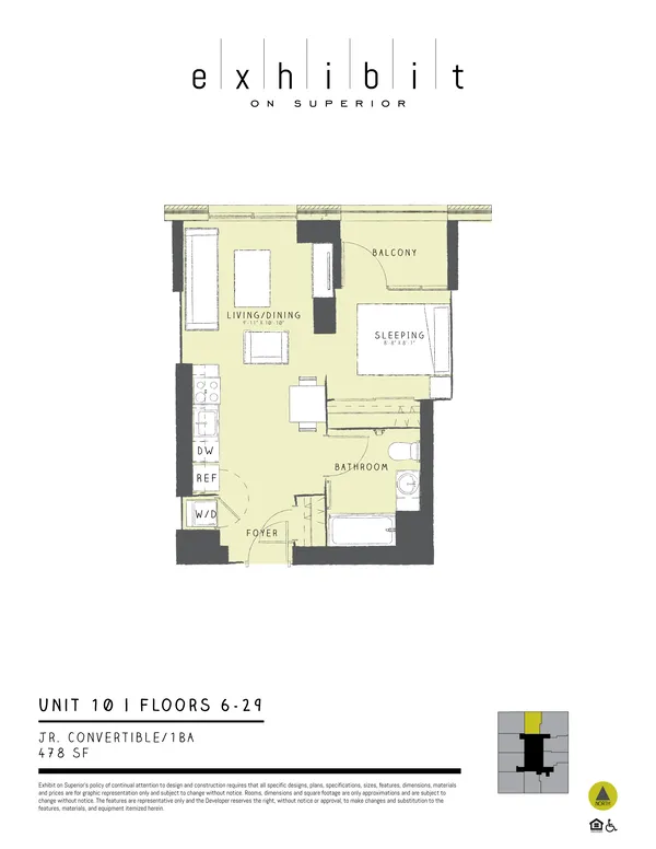 Jr. Convertible floor plan, Unit 10