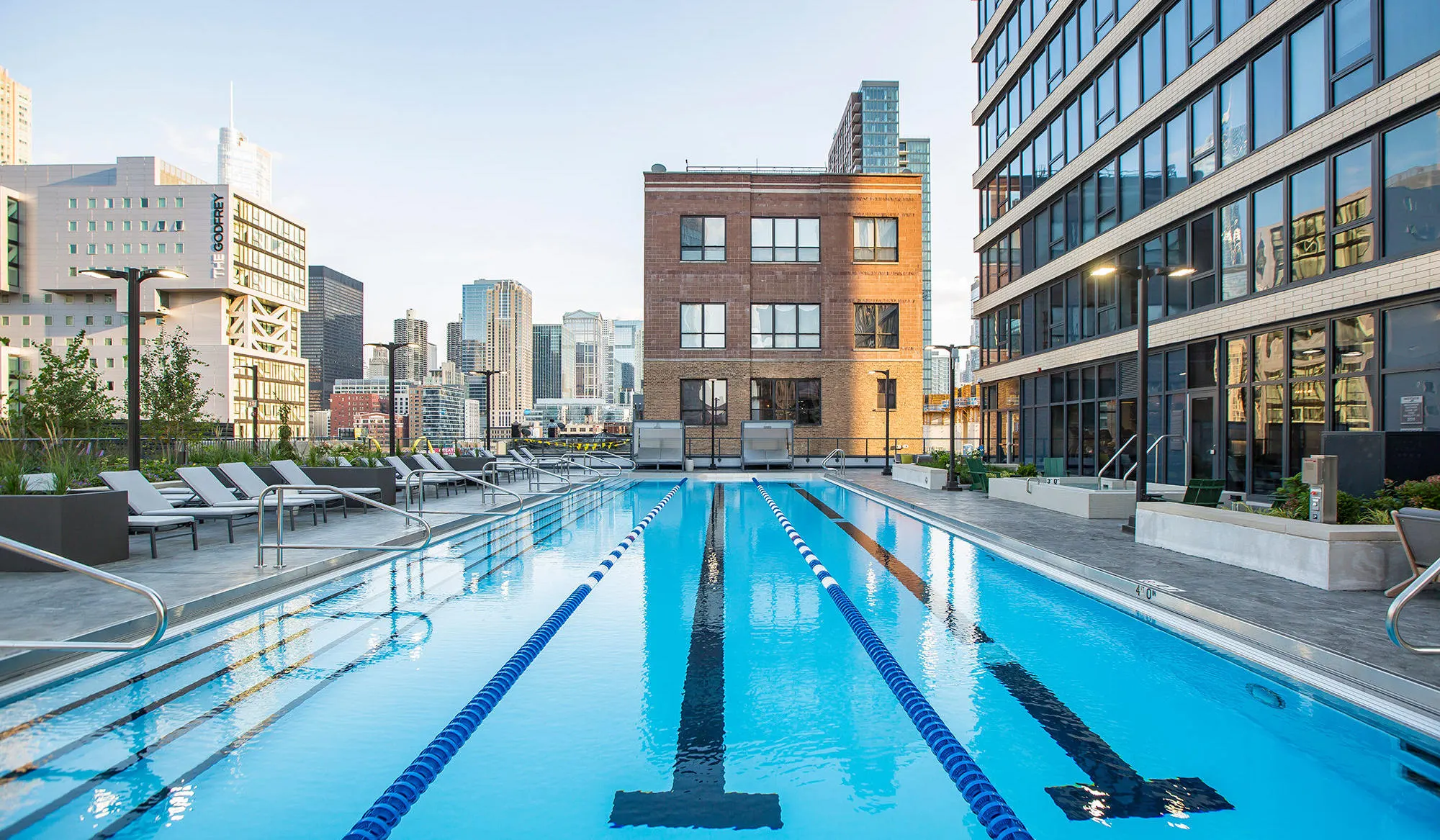 Large lap pool at Exhibit On Superior in Chicago, Illinois