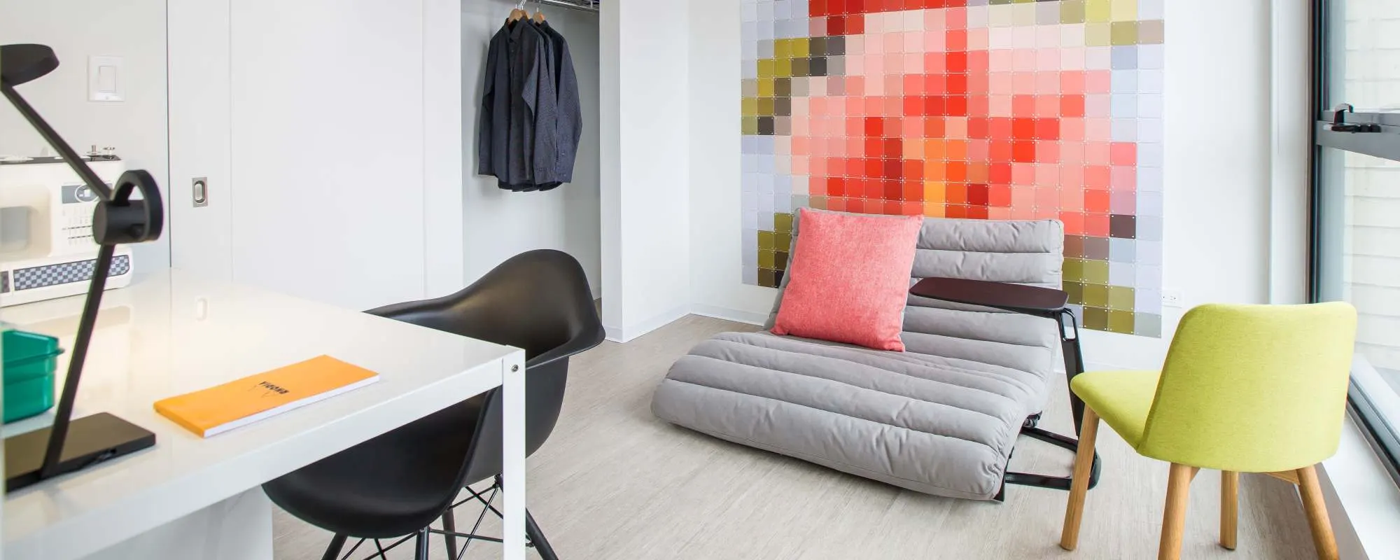 Extra bedroom with large closet at Exhibit On Superior in Chicago, Illinois